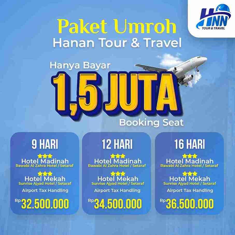 Leaflet Biaya Paket Umroh 9 Hari, 12 Hari, Dan 16 Hari Hanan Nusantara